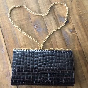 Vintage 80’s alligator embossed leather pu…